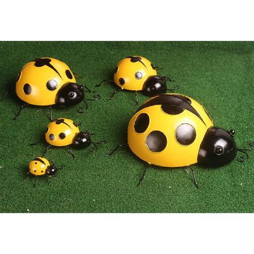极速Metal Garden Wall Art Decorative Cute Ladybugs Outdoor W