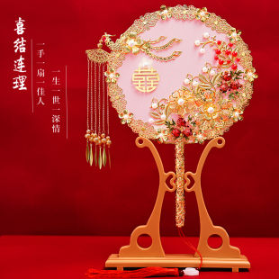 店铺场景布置陈列设 风格 金店珠宝店橱窗装 饰道具团扇摆件展示中式