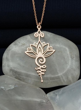 极速Unalome Pendant Necklace Hippie Necklace.Unalome Necklac