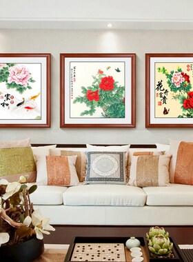 好货牡丹花开富贵新中式客厅卧室装饰画饭厅沙发背景墙挂画壁画挂