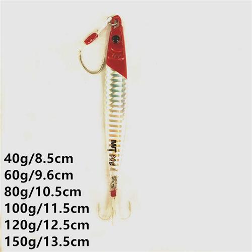 40g-150g钢丝防咬钩马鲛马友石斑海狼速沉铁板路亚饵海钓船钓假饵