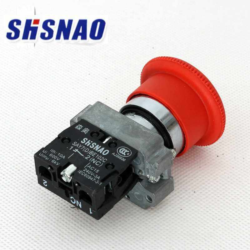 。 按钮开关 SAY7-D B2BS542C 蘑菇头急停 一X常闭 40MM