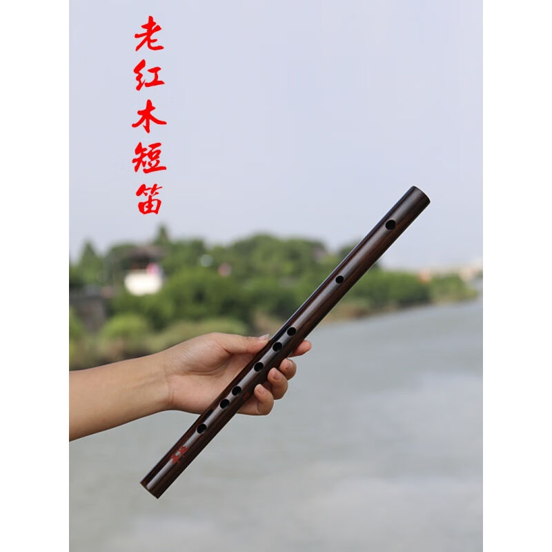 楚吟无膜孔红木笛子紫檀木实木短笛初学古风小乐器老红木D调无膜