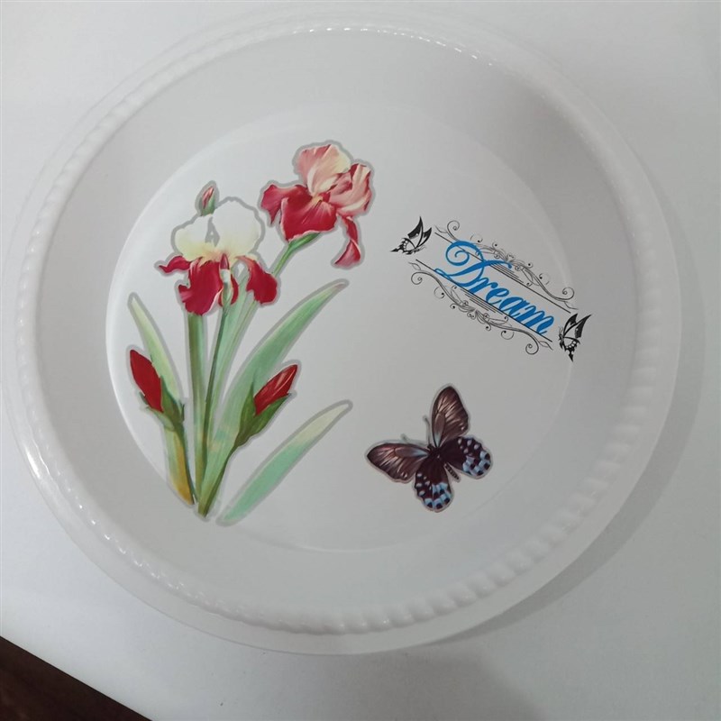 White circular plastic planter tray, plastic large planter c