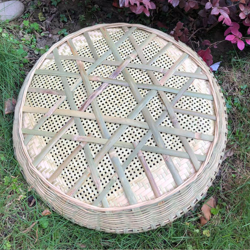 纯手工竹编圆簸i箕竹匾竹筛有孔竹筛无孔簸箕纯手工家用制品乾货