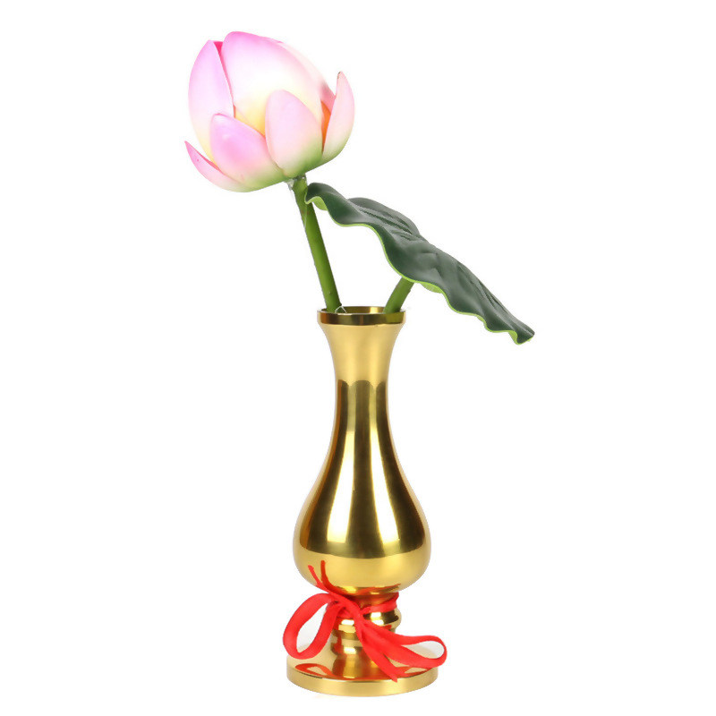 纯黄铜桌面花瓶摆件光身素面复古
