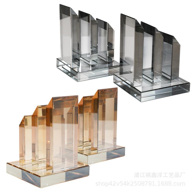 水晶书靠书档书房展示柜图书馆玄关民宿酒店样板房售楼部直播间