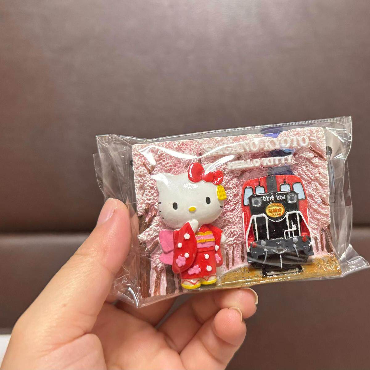 thumbnail for Kyoto Cultural and Creative Arashiyama Train Limited Cute Cherry Blossom Hello Kitty Fridge Magnet Surrounding Travel Commemorative Collection