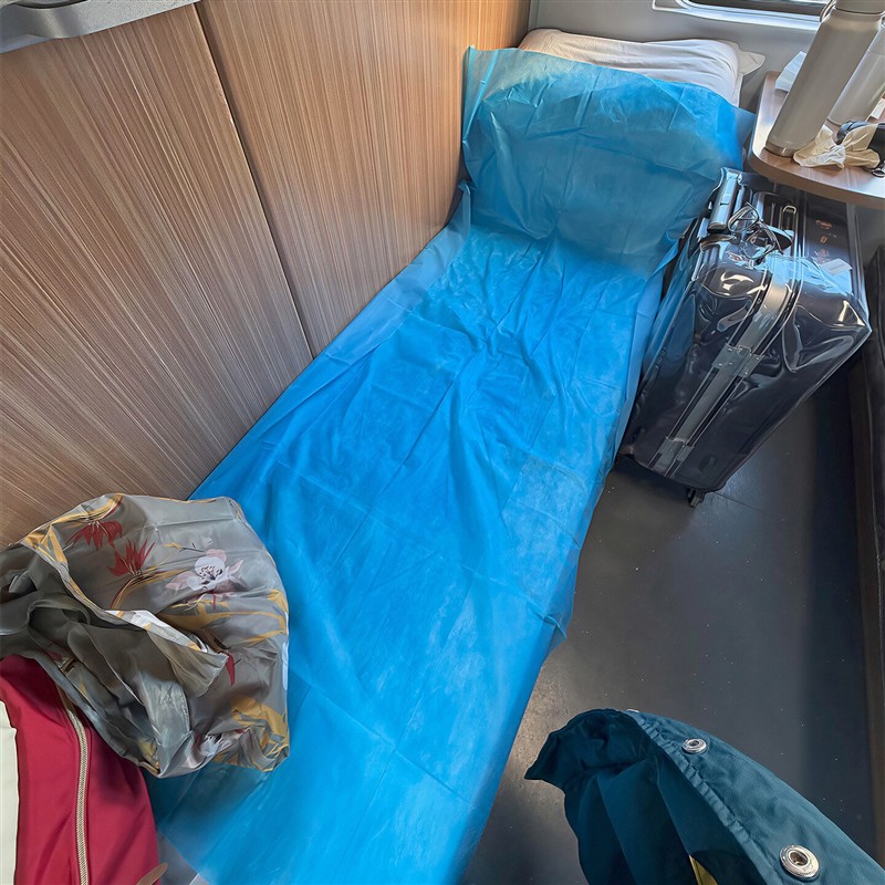 火车卧铺隔脏垫防脏睡袋床单一次性加厚蓝膜无纺布出差旅游便携用