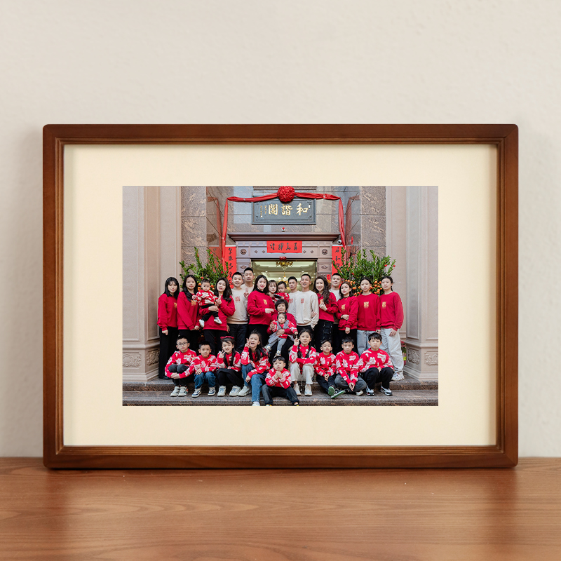 实木圆角高级感相框摆台洗照片打印做成相册框架全家褔a3挂墙定制