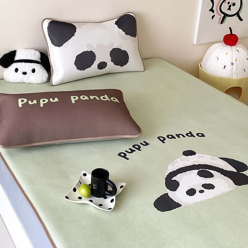 加厚冰藤席三件套可爱儿童卡通家用1.5/1.8m可水洗空调软凉席子夏