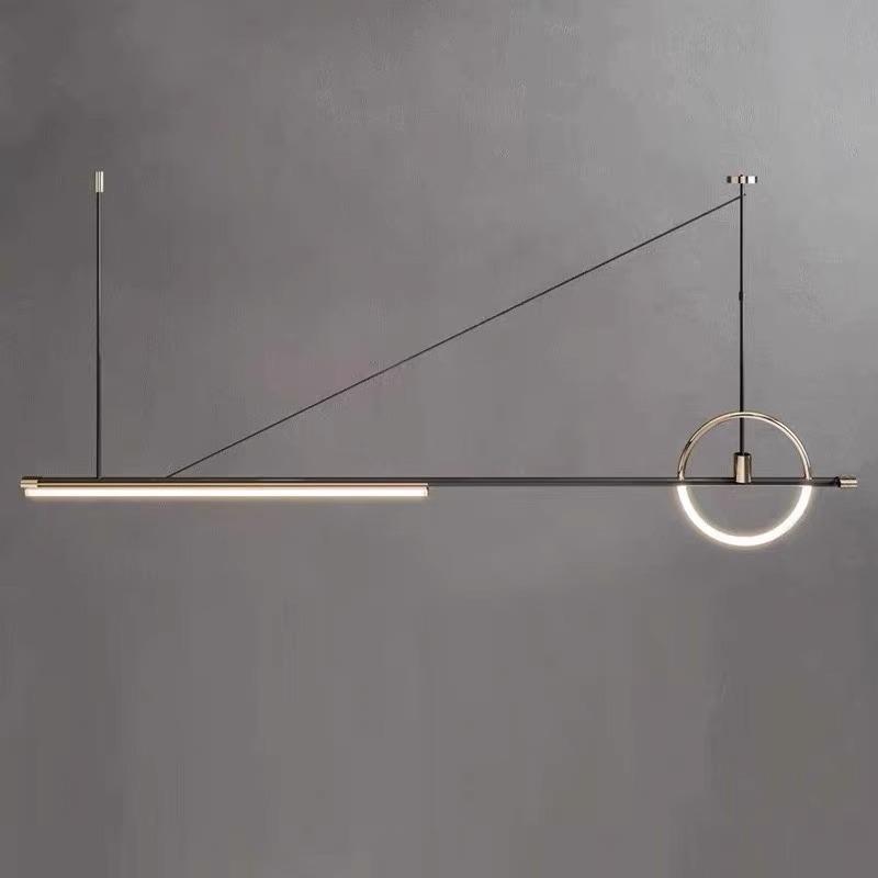 新款北欧线条长条餐厅吊灯现代简约吧台前台岛台设计师样板间灯具