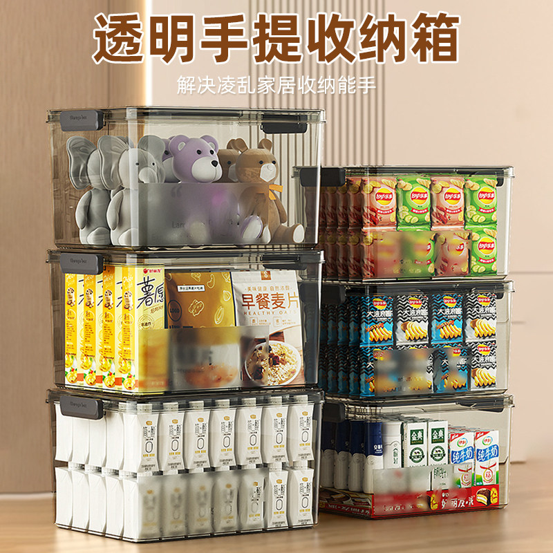 速发收纳箱手提玩用透明收纳盒储物盒整备家具车用后理箱工具杂物