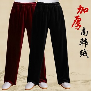 秋冬季 高端加绒加男金丝绒拳术太极武练功裤 太极 厚新款 速发太极裤