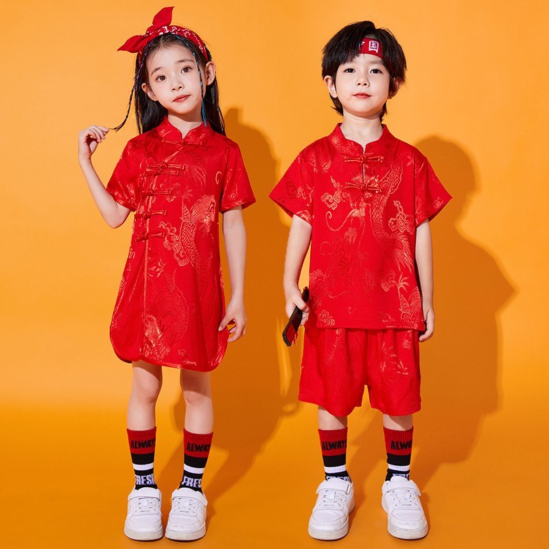 速发中秋汉服出孩唐装幼儿夏中国风孩小学生国学服装演男服园季