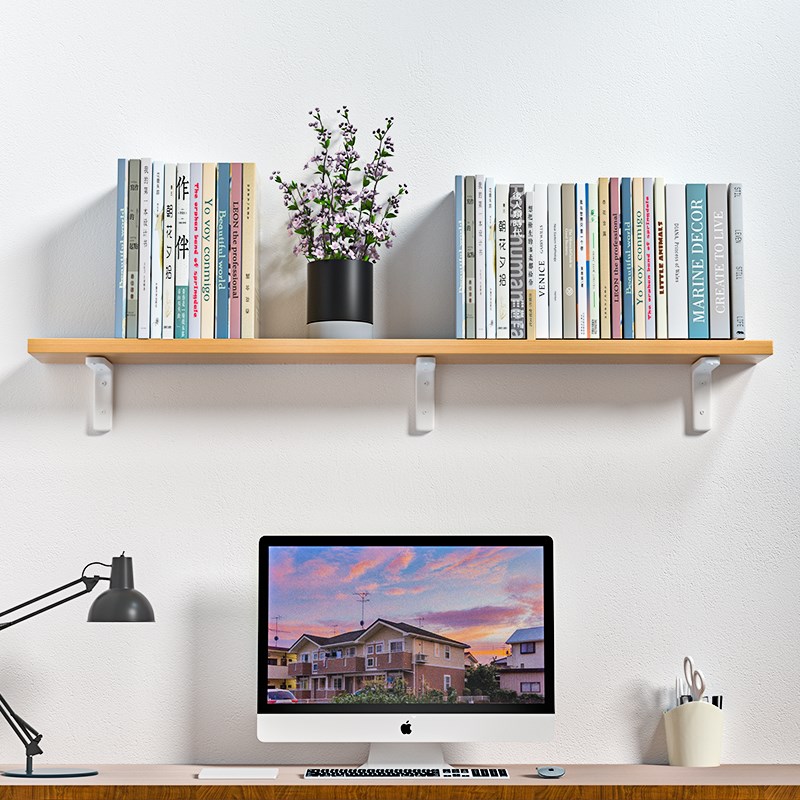 速发墙上置物架壁挂式客厅室墙架屋床头书架卧收纳面分层隔板架子