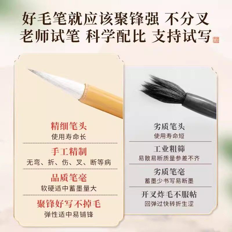 速发华云笔坊白云毛笔专用国画白云笔白云兼毫初学者加健中号狼毫