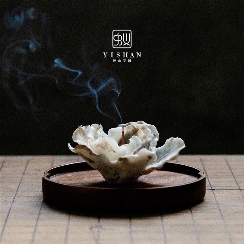 速发蚁山 非遗手捏陶瓷花线香底座禅意精油香薰扩香器家居香插摆