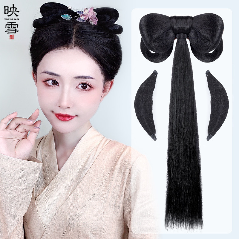 现货速发汉服假发一体式蝴蝶结软发髻古风发束发包可爱日常新手古