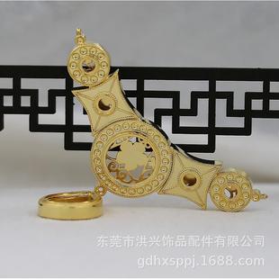 DIY饰品纯铜24k金保色仿李静训文物古风发簪配饰额饰手工材料B898