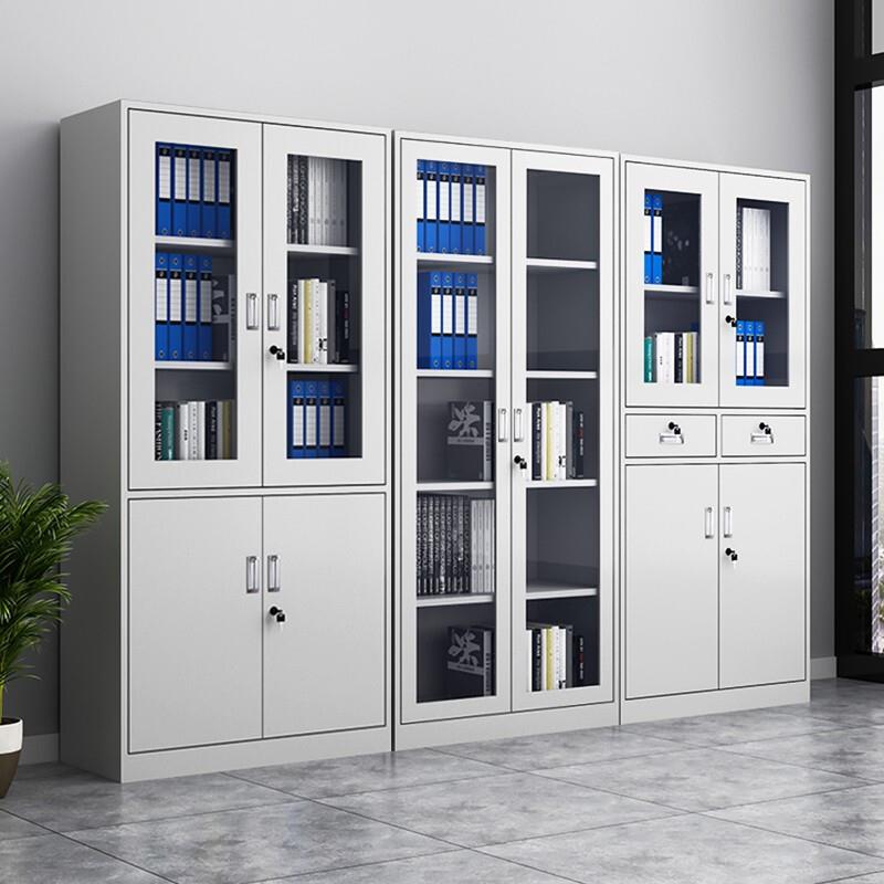 办公室文件柜铁皮资料档案柜带锁钢制储物柜子会计财务凭证收纳柜