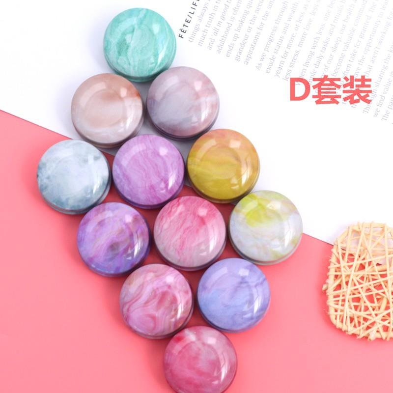 新迷你小铁盒子小圆盒喜糖盒紫草膏香薰包装盒圆形马口铁盒12个装