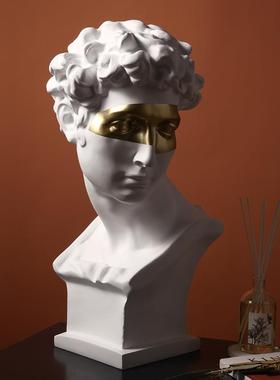 复古抽象艺术人物大卫雕像家居样板房酒店软装工艺品雕塑摆件