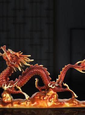 铜制招财龙摆件龙行天下酒柜办公室玄关摆设装饰乔迁礼品送客户