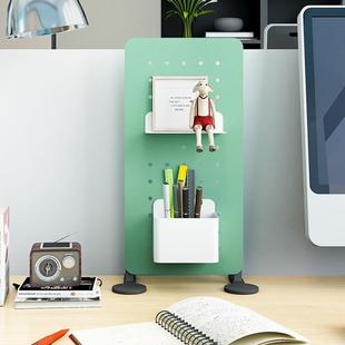 9WOR办公室桌面站立洞洞板置物架可立式办公桌书桌免打孔金属工位