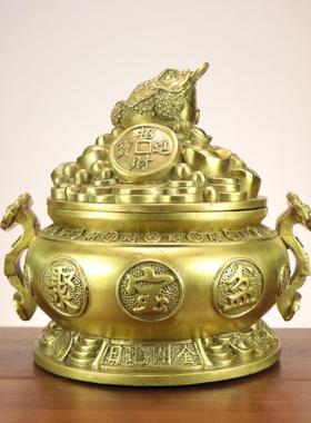 杨铜记 铜聚宝盆 铜金蟾聚宝盆 如意聚宝盆摆件