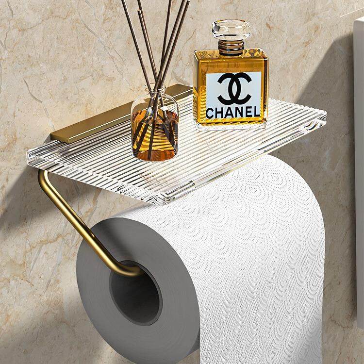 卫生间纸巾盒厕所卷纸架免打孔厕纸置物架子壁挂式亚克力抽纸挂架