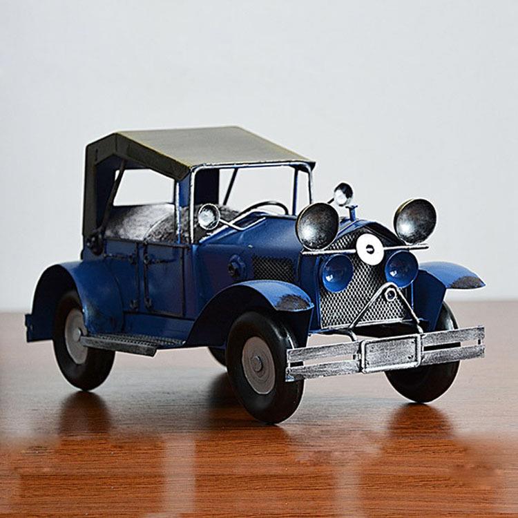 复古美式老爷车模型创意铁艺车模摆件家居软装饰品摄影道具