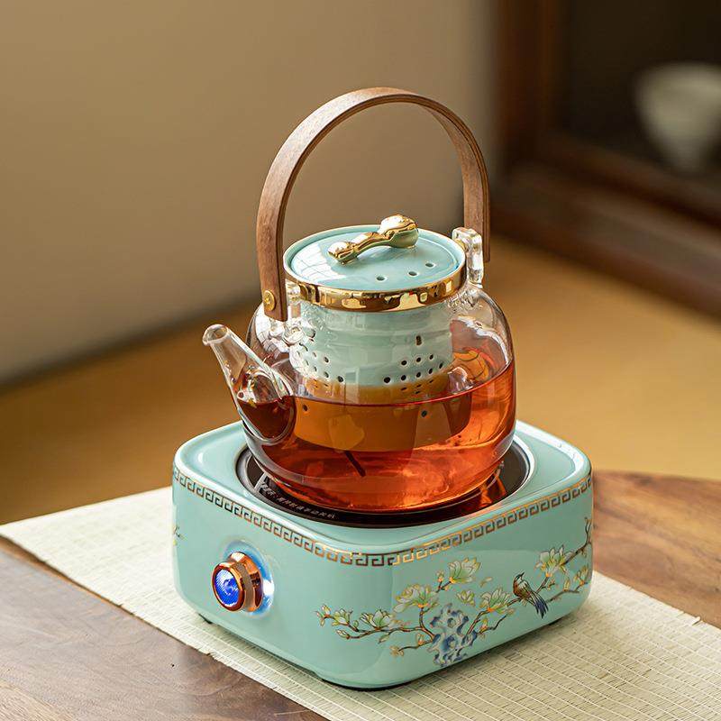 玻璃煮茶壶养生蒸茶壶兰花轻奢家用办公煮茶器电陶炉围炉煮茶套装,婴童用品,其它婴童用品,淘宝优惠券,粉丝福利购,淘宝优惠卷