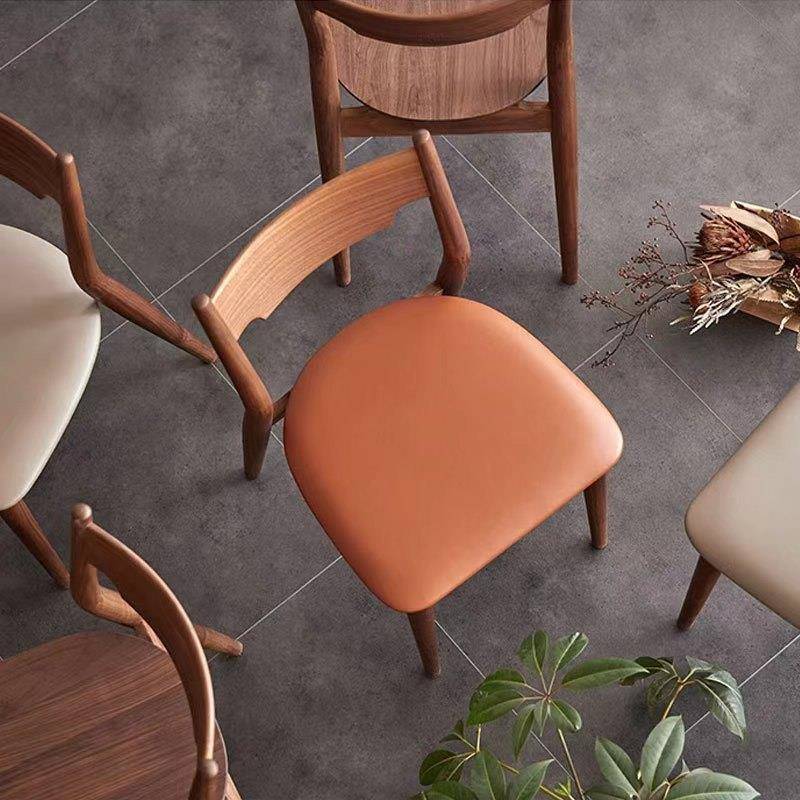 直销北美黑胡桃木全实木黑胡桃木现代简约餐桌椅子餐厅靠背椅