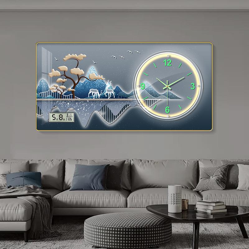 现代简约装饰画挂钟玄关装饰画钟表客厅走廊过道墙画挂钟网红钟