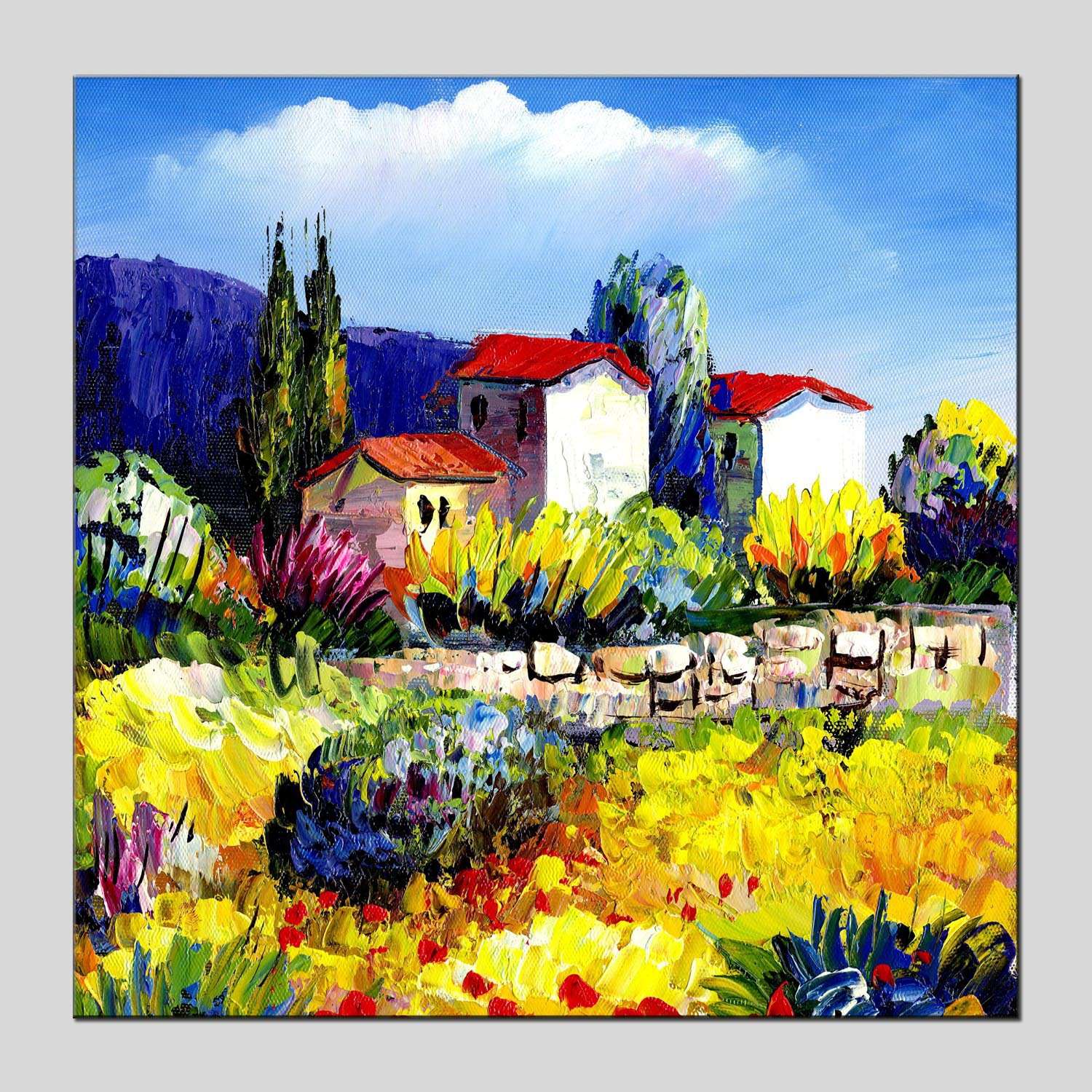 田野油画，装饰油画，手绘油画，客厅油画，无框油画，丙烯油画