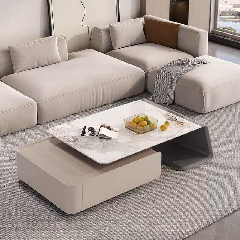 Yu2023岩板茶几客厅家用小户型现代简约极简茶几电视柜组