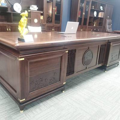 通辽霍林河新中式高端轻奢董事大班台乌金木老板桌总裁桌送礼佳品