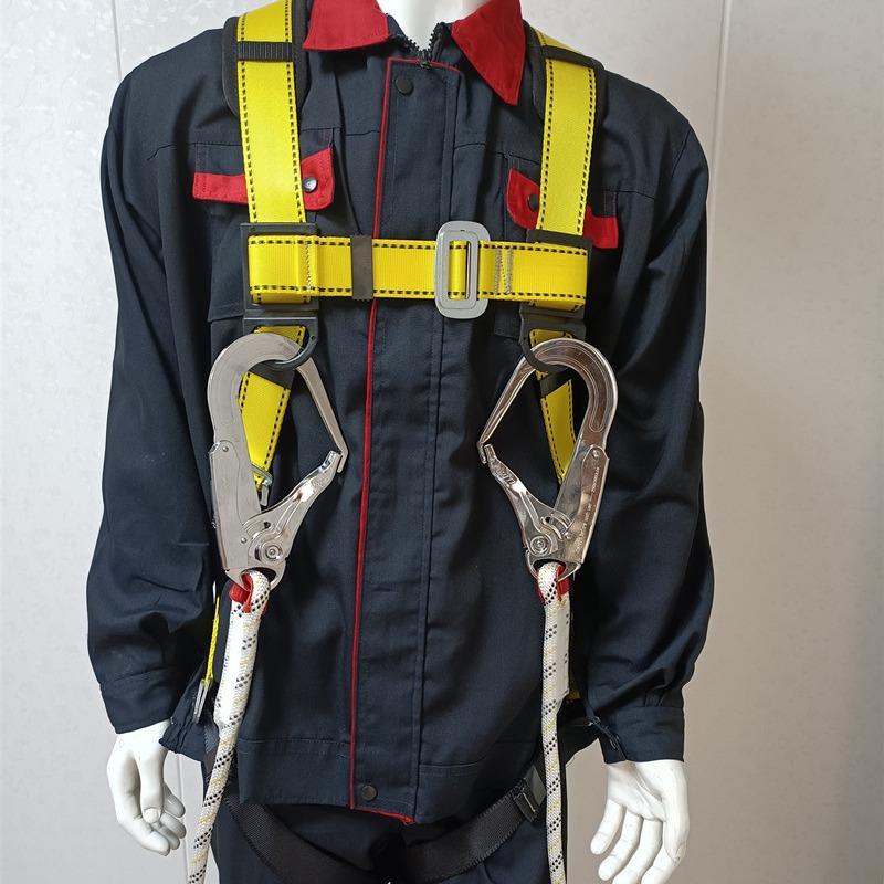 缓冲双大钩安全带涤纶防坠落欧式五点式全身安全带