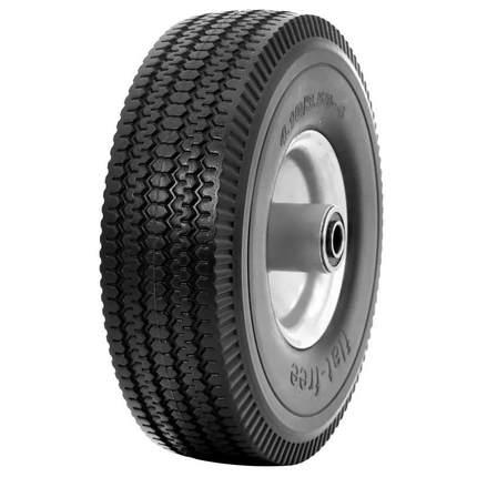 10英寸扁平重型橡胶轮4.10/3.50-4实心PU无内胎轮胎中心偏移轮毂