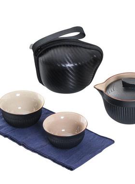 行茶具套装一旅壶二杯功小携套便式TB-64102夫随身家用户外快客杯