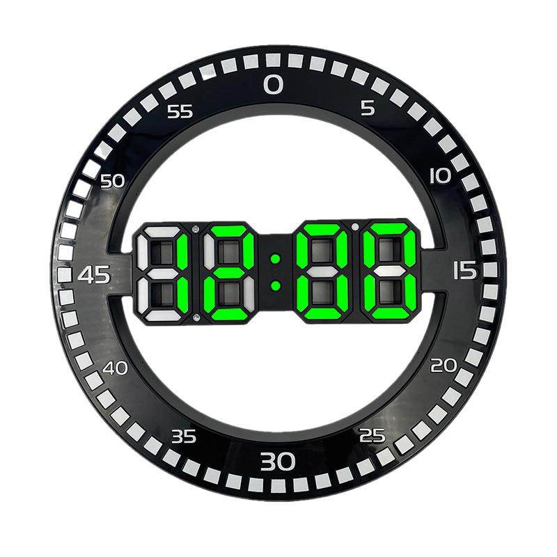 新款韩版客厅挂钟3DLED创意大屏幕闹钟带跳秒和不带跳秒电子钟