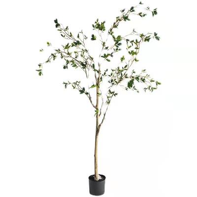 富鸿ins风仿真山茶树绿植物椿树北欧客厅落地摆件室内假树花盆栽
