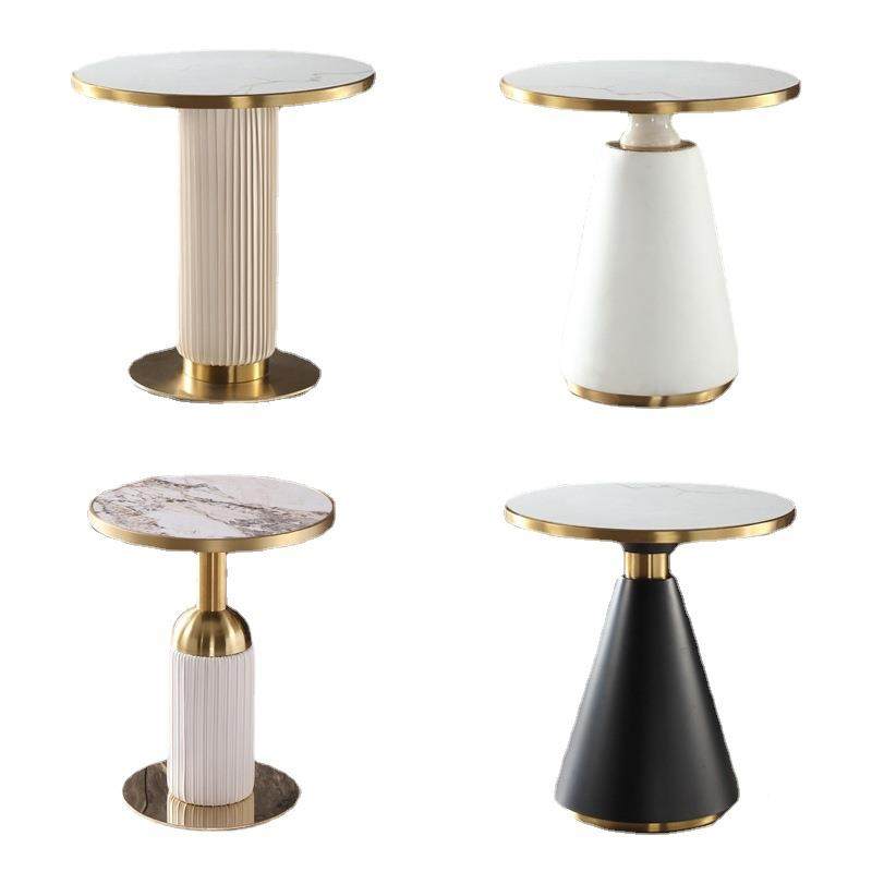 岩板餐桌办公室会客店待洽谈桌咖接啡厅酒店宾馆奶茶用商桌子圆桌