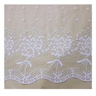 花束线网纱绣波边1069976幅宽1.5刺面米婚纱服饰辅料蕾丝料棉布料