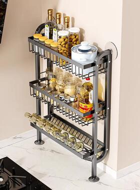 厨调房调料架置物架窄边款台面纳上墙壁油挂盐酱醋味料品罐收ZOV