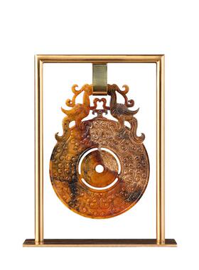 新式复古玉璧摆RZB-2672件意茶室禅宋工代软装样板间中茶桌书房艺