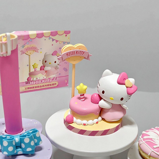 hellokitty猫蛋糕桌面摆件工位客厅小众高级治愈解压装 饰女礼物