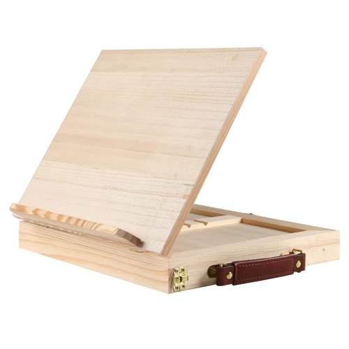 画板款桌面台式小画架松木制抽屉折叠画架素描写生手提式油画箱