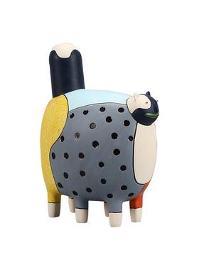 博西家居创意卡通彩绘树脂松鼠小摆件家居客厅书房软装装饰品